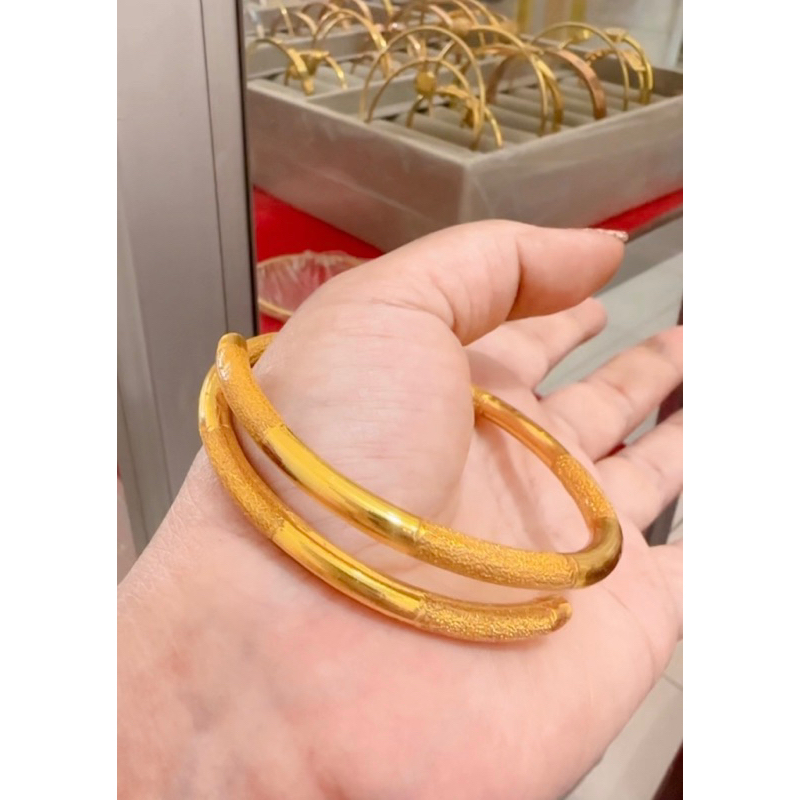 Gelang kabel lapis emas 24 Cristal awet dipakai setiap hari persis emas murni aceh