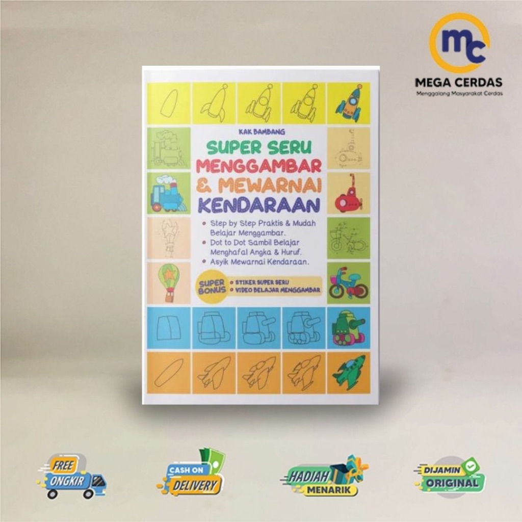 

BUKU SUPER SERU MENGGAMBAR & MEWARNAI KENDARAAN