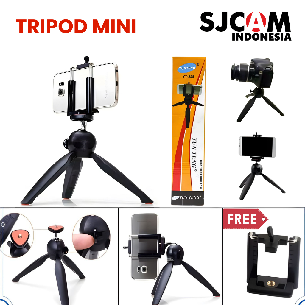 SJCAM Tripod Mini For Ring Light Kamera HP Tripod Gimbal Actioncam free holder A