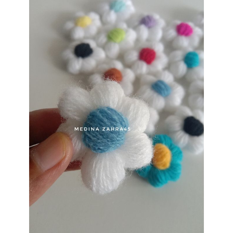 Bunga Sakura Gembul Aplikasi Bunga Wol Rajut