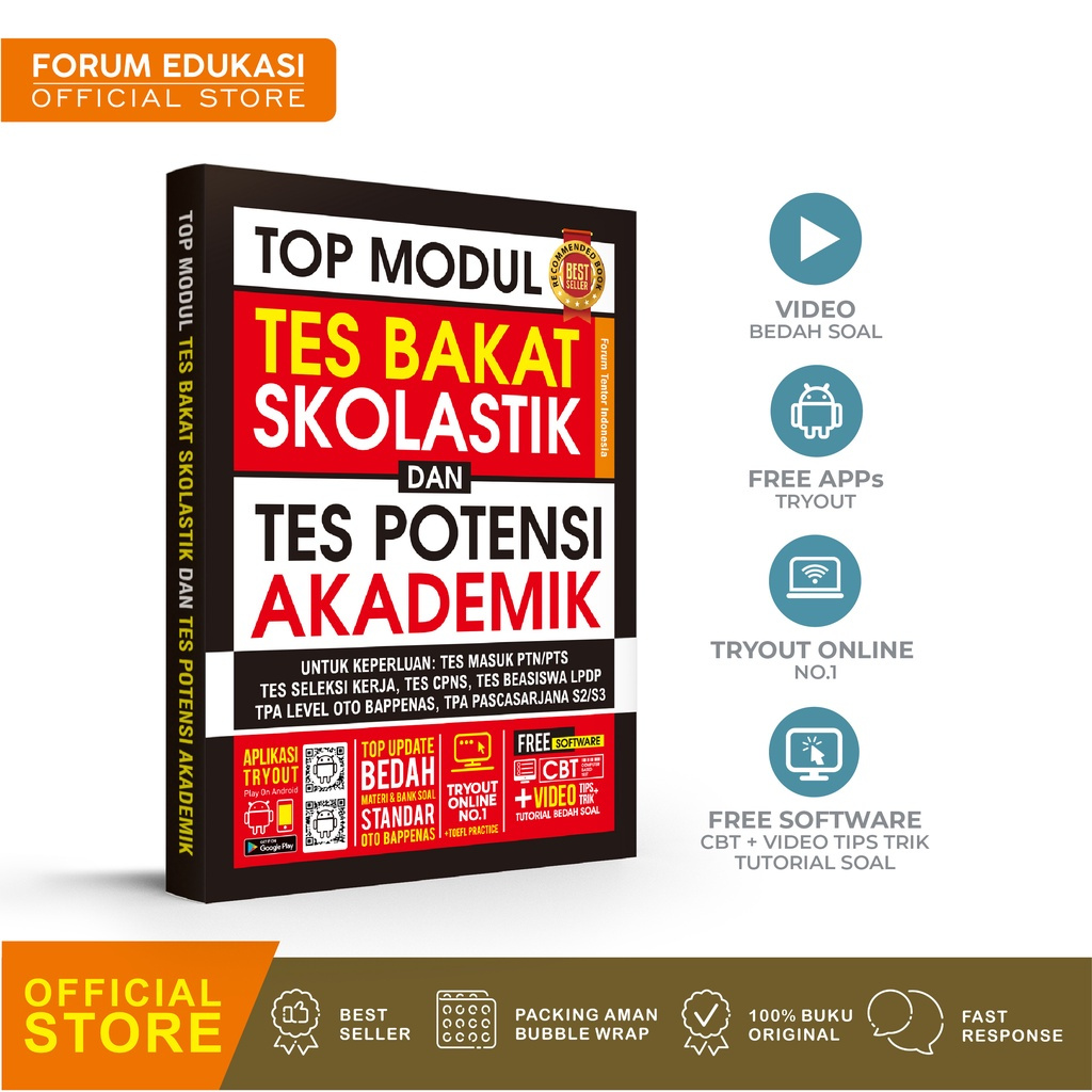 BUKU TBS LPDP 2024 TOP MODUL TES BAKAT SKOLASTIK & TES POTENSI AKADEMIK TERUPDATE 2024/2025