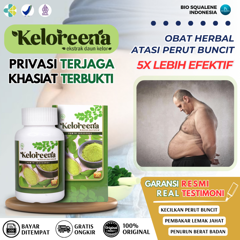 KELOREENA Obat Pengecil Perut Buncit Pelangsing Badan Pria dan Wanita Pembakar Lemak Tanpa Efek Samp