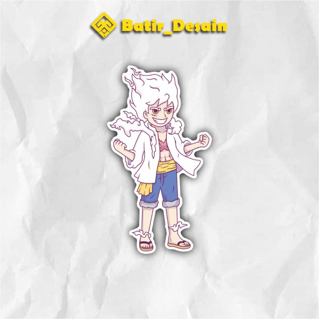 

Sticker Stiker Anime Luffy One Piece Gear 8 ukuran 5 cm Sticker case hp & Laptop