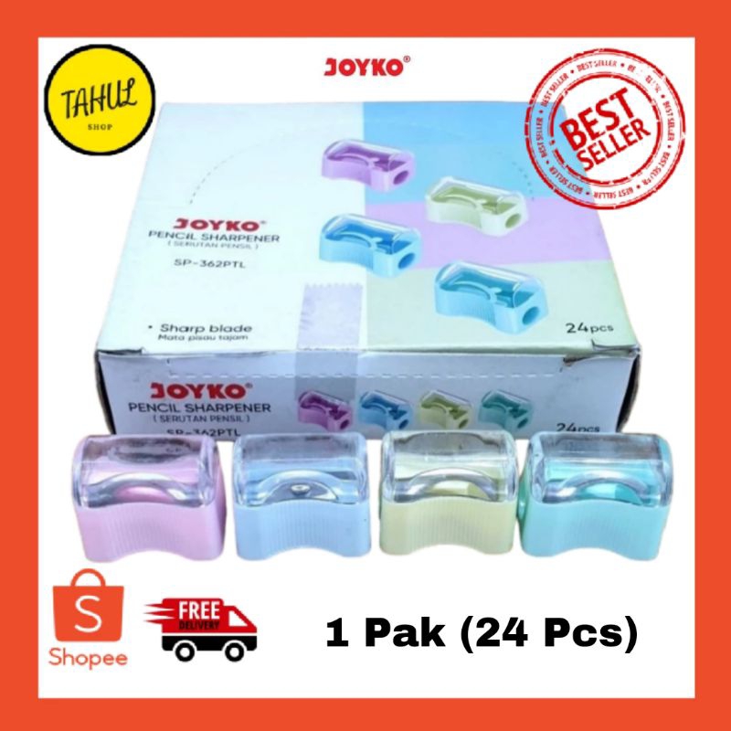 

1 Pak (24 Pcs) !!! Rautan Serutan Sharpener Joyko SP-362PTL / Peruncing / Rautan pastel