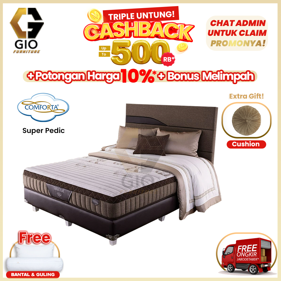 Kasur Comforta Super Pedic / Comforta Springbed Super Pedic (Full Set Mattress + Divan + Headboard +