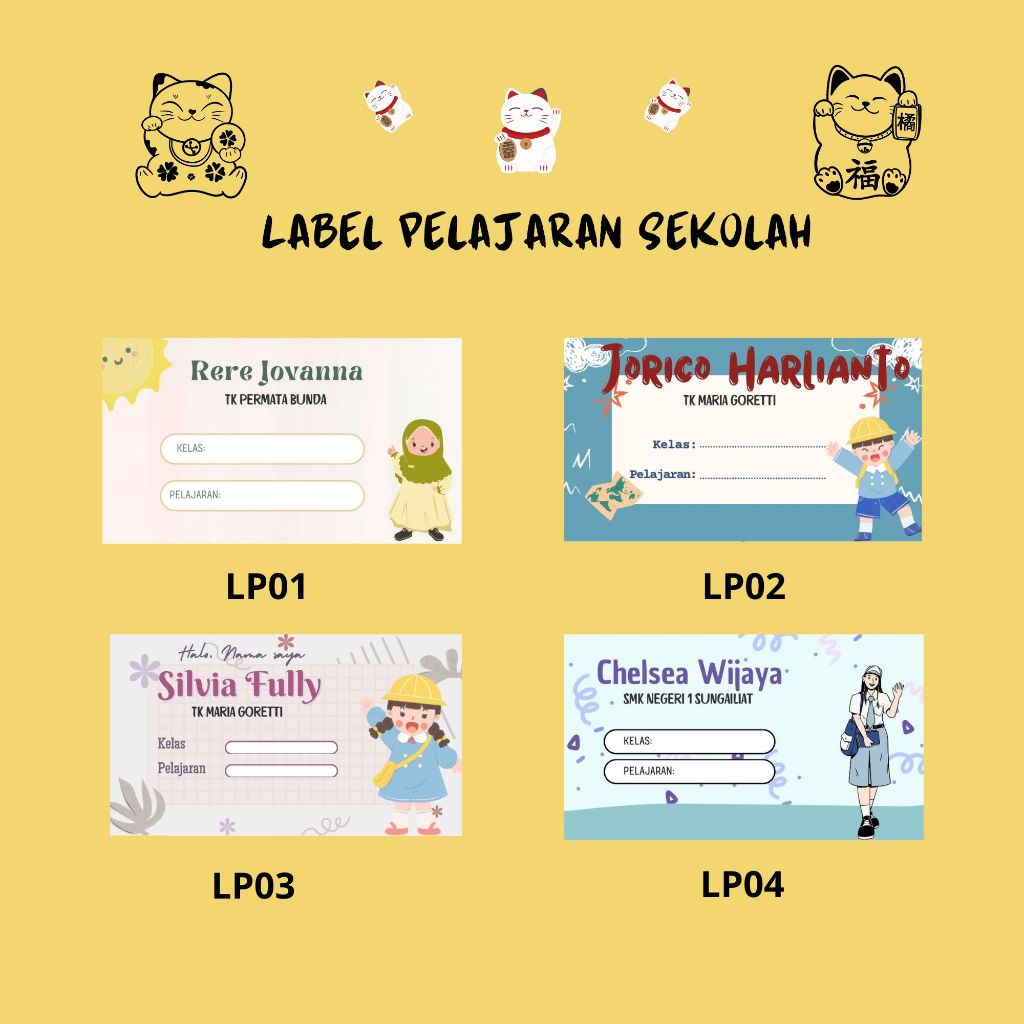 

Stiker Label Buku Pelajaran Custo Stiker Buku Label Buku Stiker Label Buku Pelajaran Sticker Buku Sekolah isi 48pcs