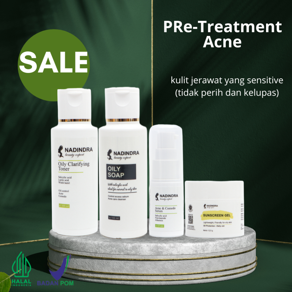 Nadindra Beauty Expert paket Pre Treatment Acne - step 1 / netralisir efek samping skincare keras