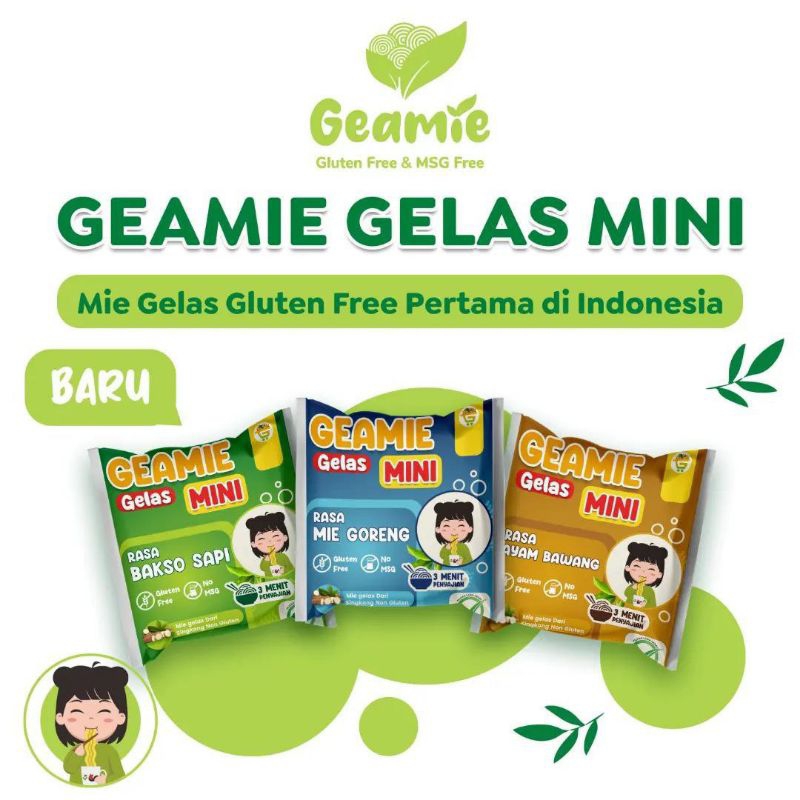 

Mie Gelas Mini Gluten Free Geamie Sehat Alami Tanpa MSG, Pengawet & Pengenyal Aman untuk Anak MPASI Bumil Busui Diet Friendly