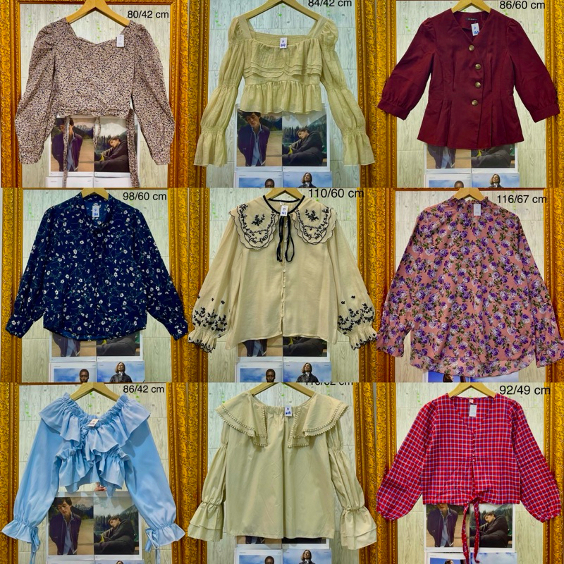 Kemeja Wanita dan Blouse Cewek Lengan Balon (lengan panjang mix pendek)