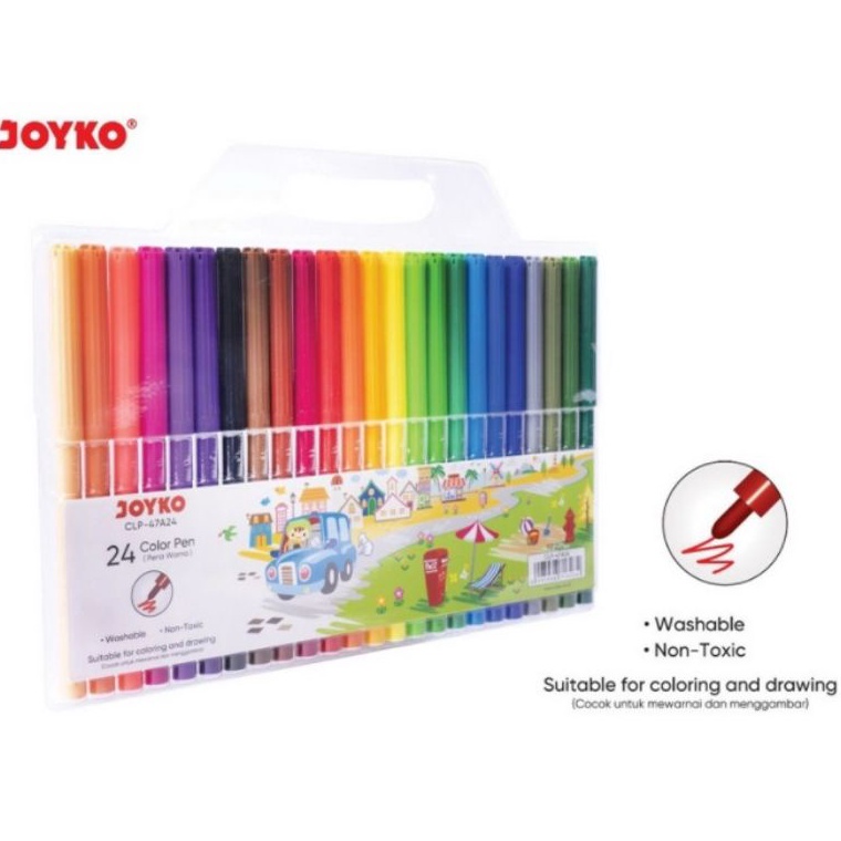 

KODE R37F Color Brush Pen Pena Kuas Warna Joyko CLP47A24 24 Warna Color