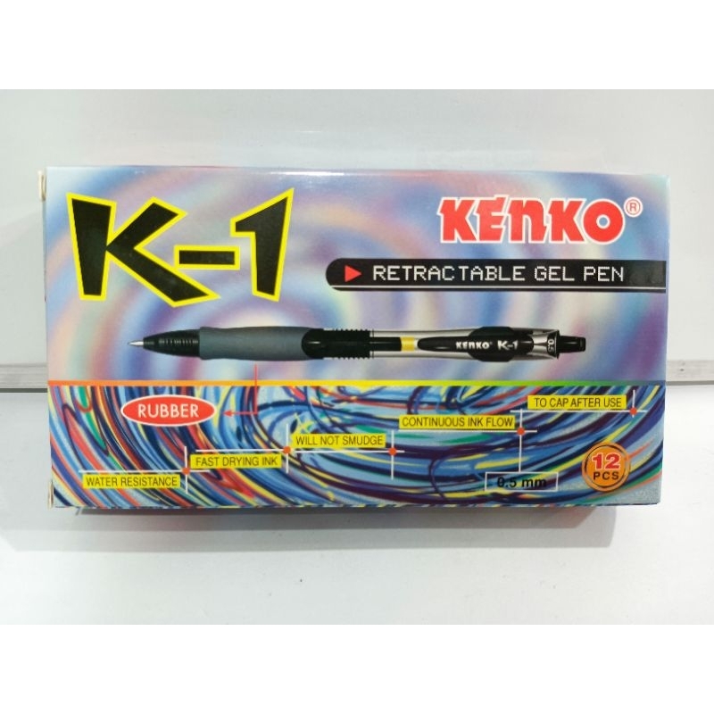 

pulpen Gel kenko 1pak hitam 0,5mm K-1