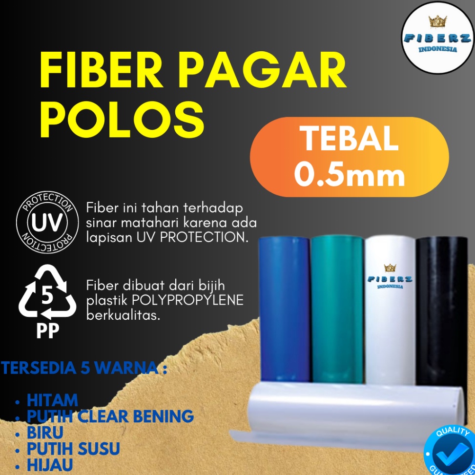 New event FIBERZ Fiber Plastik Penutup Pagar POLOS TEBAL 5mm Meteran