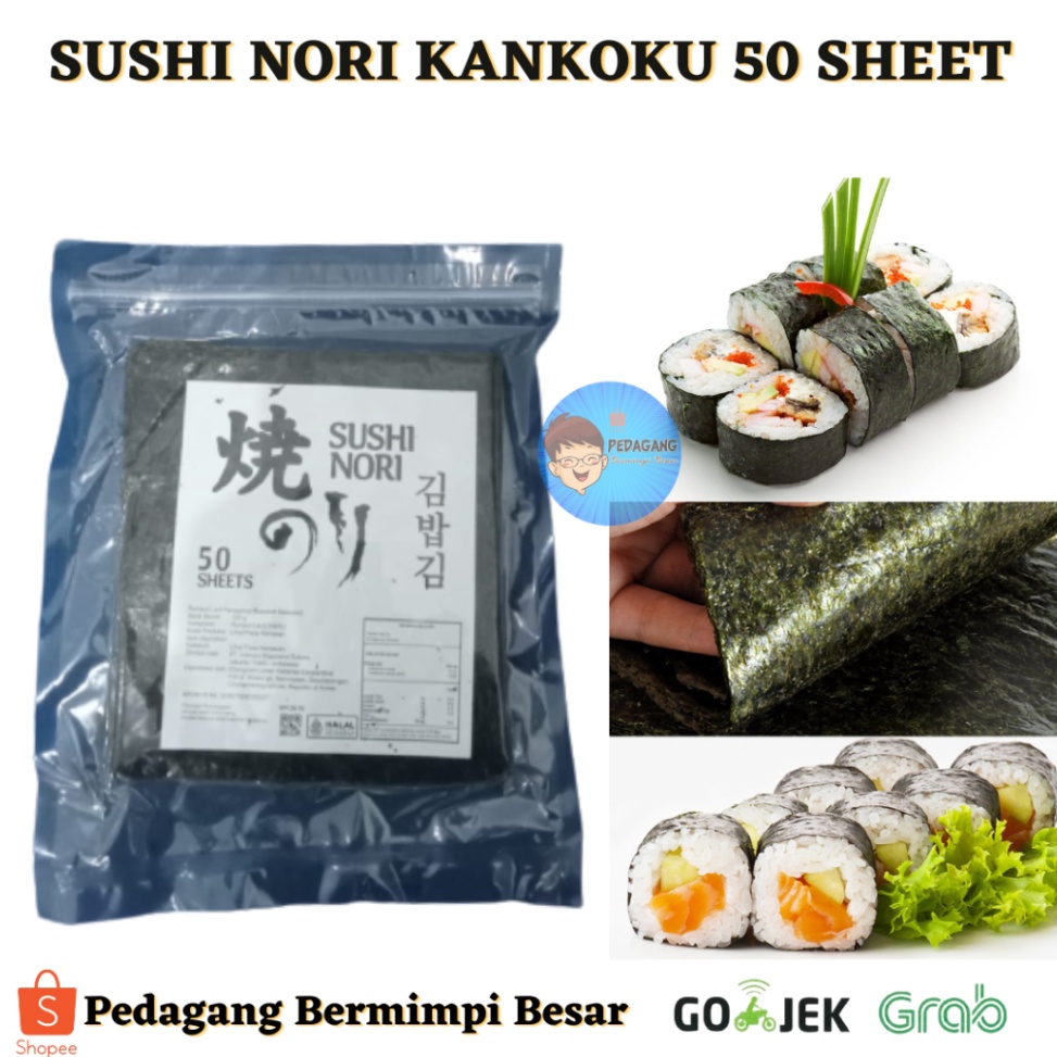 

BEST SELLER SUSHI NORI KANKOKU 5 SHEET Sushi Nori 5s Korea Halal Sushi Nori Rumput Laut