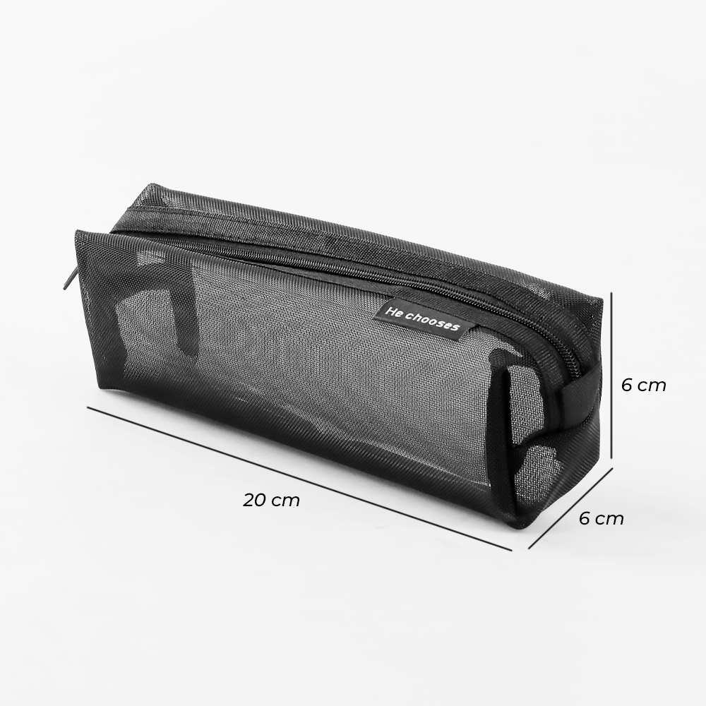 

Tempat Pensil Jaring Simple Stationery Mesh Zipper Bag 20 x 6 x 6 cm Nilon Mesh