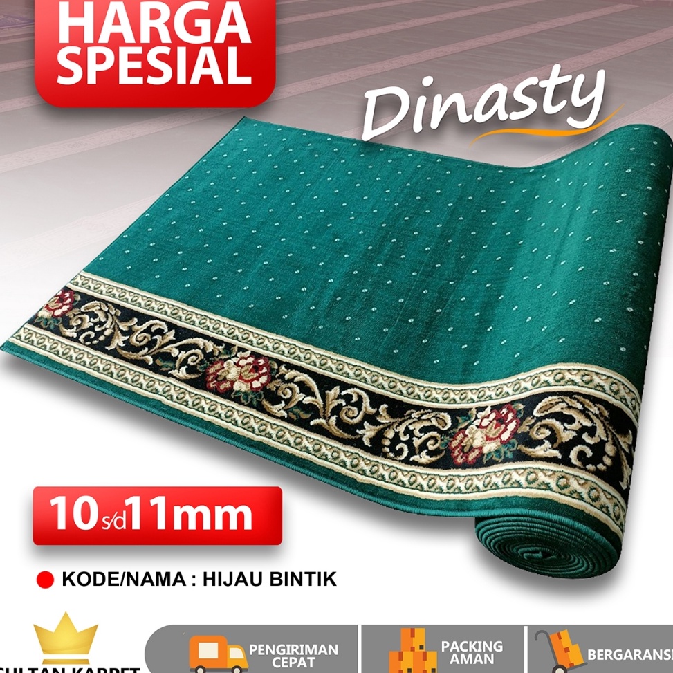 Splash Karpet Masjid Dinasty  Tebal 11mm  Karpet Meteran  Sajadah Masjid  5 Meter