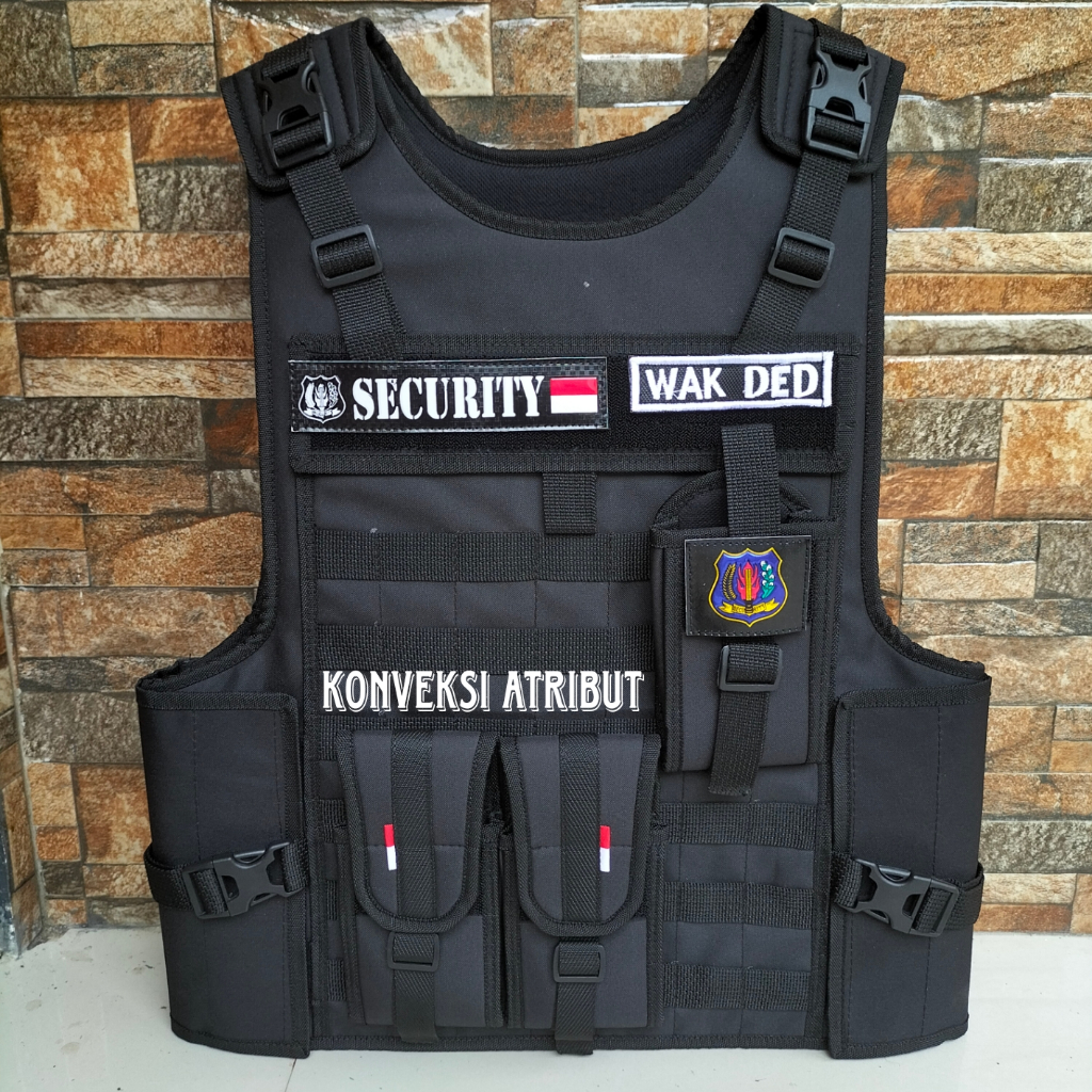 rompi angin security hitam tebal