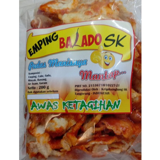 

GROSIR Emping Balado manis pedas keripik emping