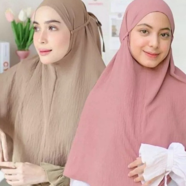 COD Jilbab Bergo Crinkle Airflow Tali Size L Jilbab Bergo Crinkle Airflow L Premium Kerudung Bergo T