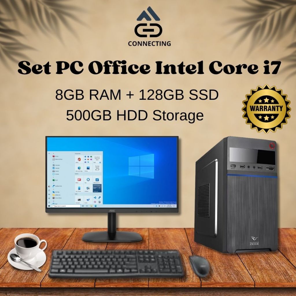 Set PC Komputer Intel Core i7-2600 RAM 8GB SSD || Frameless