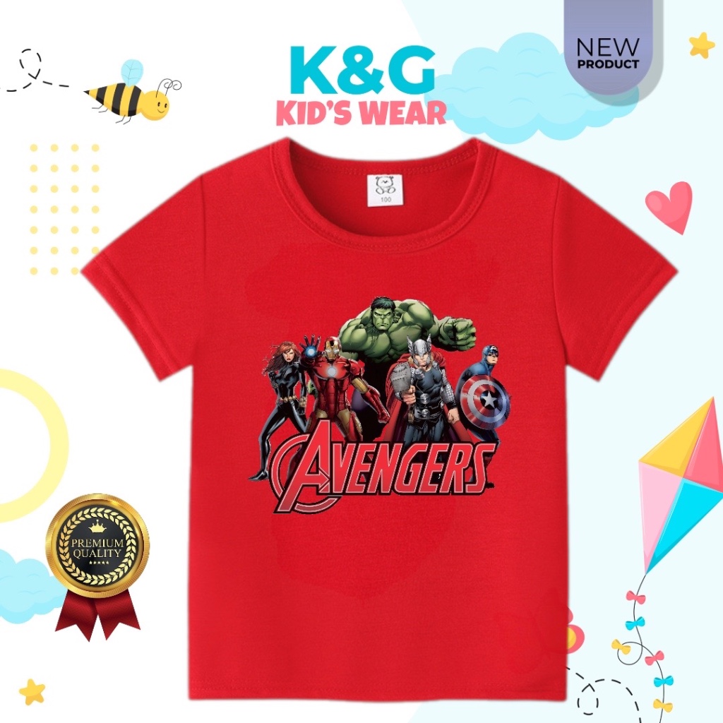 KEN KAOS ANAK MOTIF AVENGERS FAMILY 1-10TH