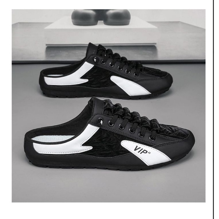 Hot Product COD Slip On Mule Sneakers K31 Backless sneakers Trip Sepatu Olahraga Kasual Loafers Squa