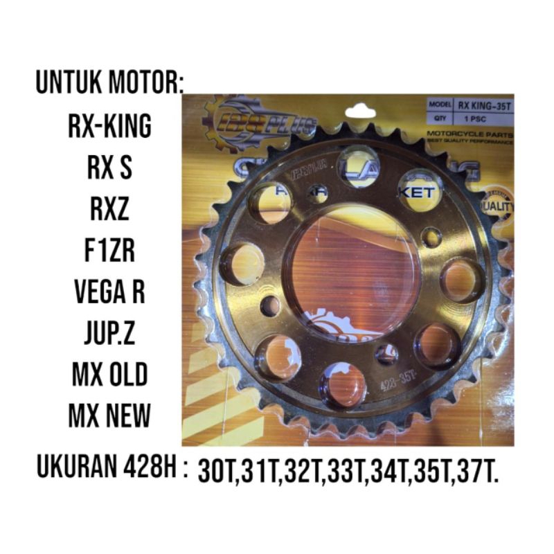 GEAR BELAKANG GIR RACING GOLD RX-KING RK-Z RX-S F1ZR VEGA R /NEW JUP. Z MX OLD MX NEW