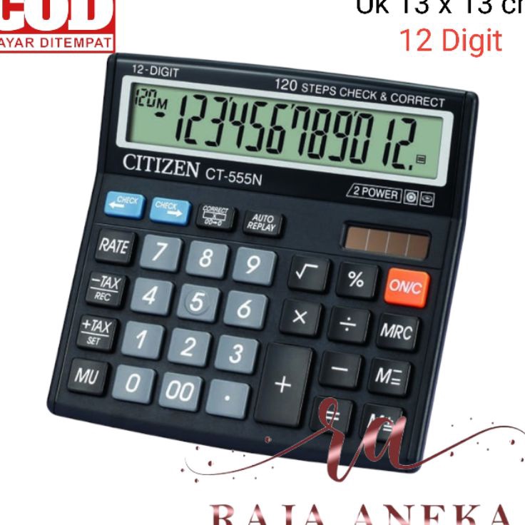 

PROMO SALE Kalkulator Citizen CT555N MEJA DAGANG COMPACT 12 DIGIT AWET BERKUALITAS CHECK CEK ULANG ct 555
