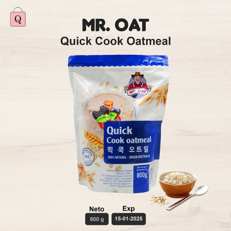 

Mr Oat Quick Cook Oatmeal 800 g - Sereal Gandum Australia