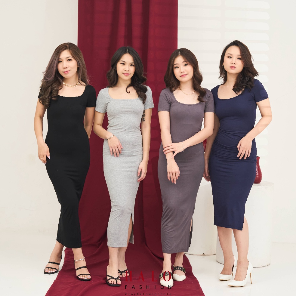 ORIGINAL HaloFashion Cassie Sexy Dress Basic Dress Midi Dress Elegant Dress Korean Fashion Special C