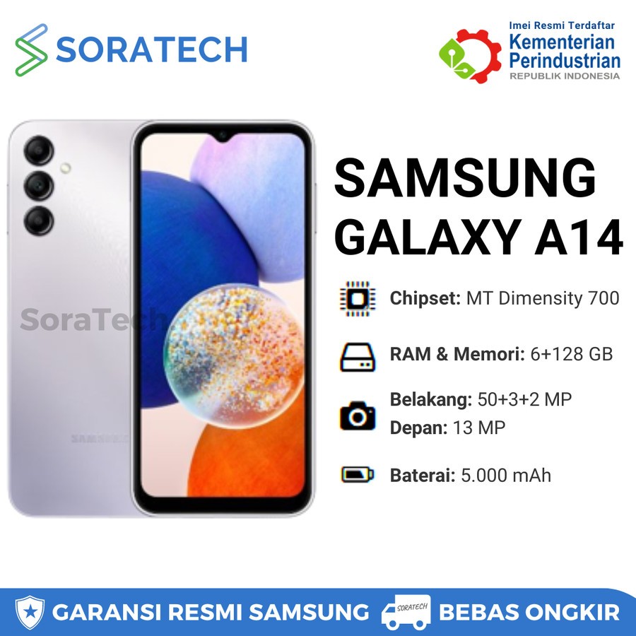Samsung Galaxy A14 5G RAM 6 ROM 128 GB 6/128 6/128GB 128GB Garansi Resmi