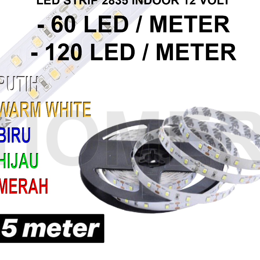 PALING AMPUH Lampu LED strip pita flexible smd 3528  2835 ip33 ip2 ip22 ip33 nonwaterproof 12v 12 vo