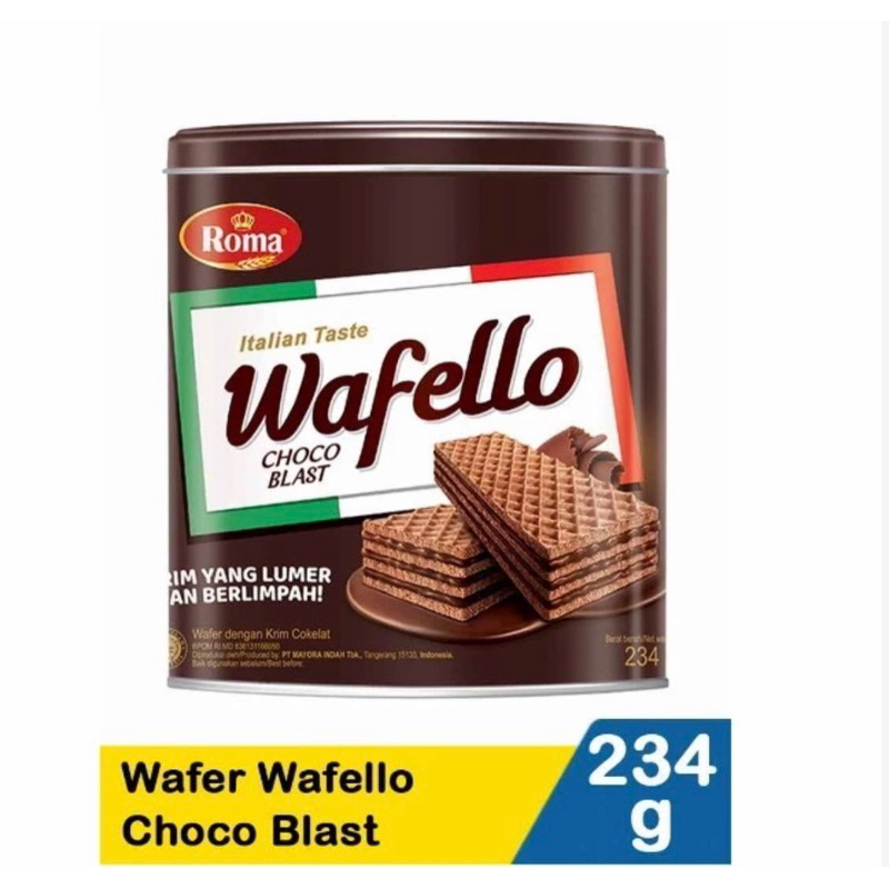 

Wafello Wafer Italia Cokelat Kaleng 234 gram