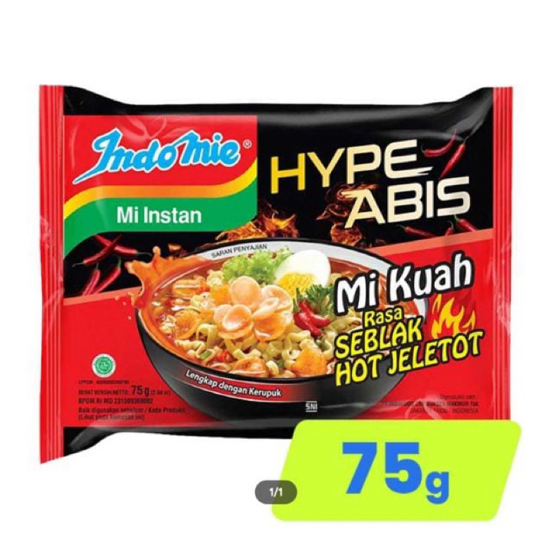 

Indomie Seblak Hot Jeletot 75g Isi 5 Pcs
