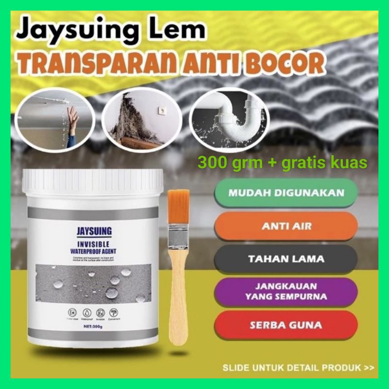 (GRATIS KUAS) LEM JAYSUING CAT PELAPIS  ANTI BOCOR ANTI AIR INVISIBLE WATERPROOF KERAMIK LEM TRANSFA