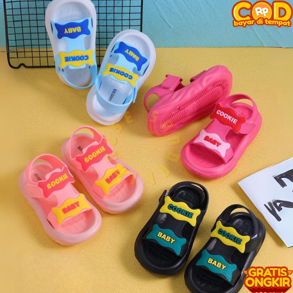 LAROSE Sandal Galang Anak Perempuan Laki-Laki Unisex Cookie Baby Sandal Galang Tali Anak Kekinian Te