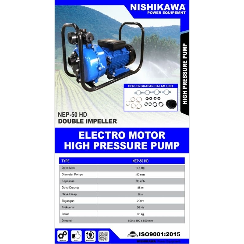 Pompa Air Alkon Listrik 2 inch Nishikawa Double Impeller