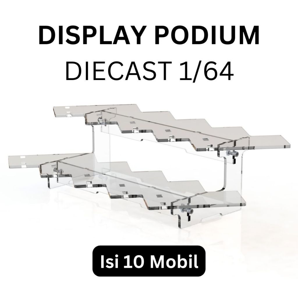 Display Stand Podium Serong Diecast HotWheels Isi 10 Mobil