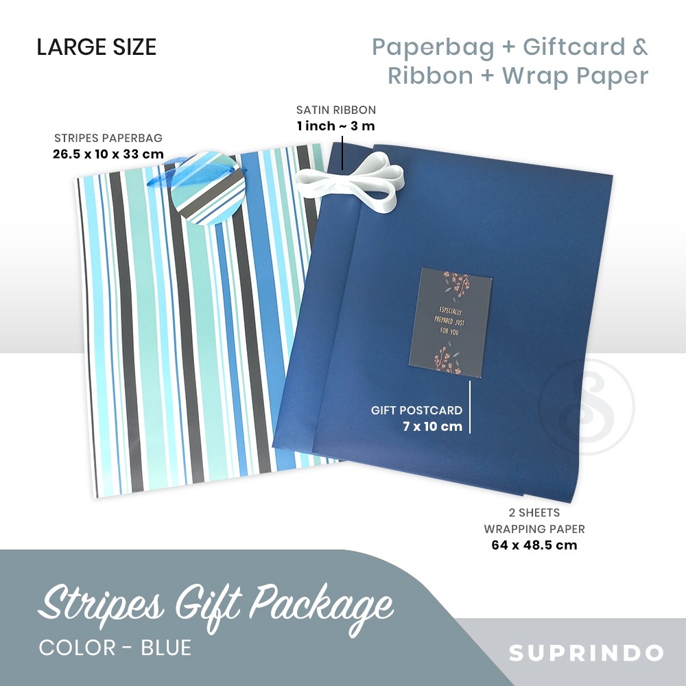 

Gift Set Paper Bag Stripes + Kertas Kado + Pita + Kartu Ucapan