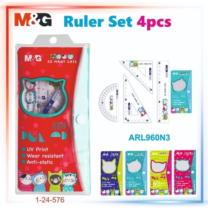 

M&G ARL960N3 Penggaris 4set Ruller Compass