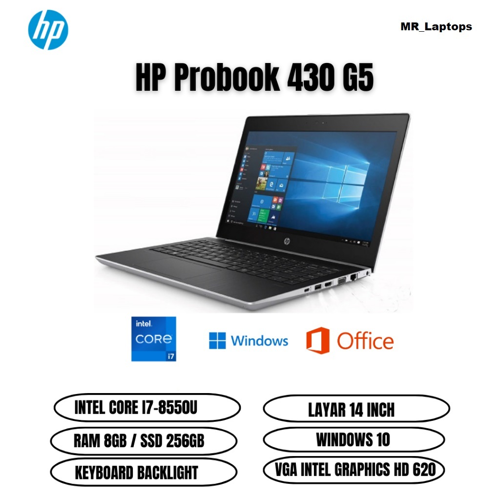 Laptop HP Probook 430 G5 Core i7 Gen 8 Ram 8GB/256GB - MULUSS