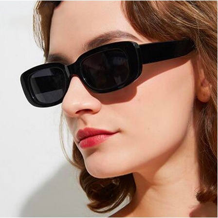 ELEVEN Kacamata Vintage Persegi Panjang / Kacamata Hitam Cewek / Kacamata Anti Sinar UV400