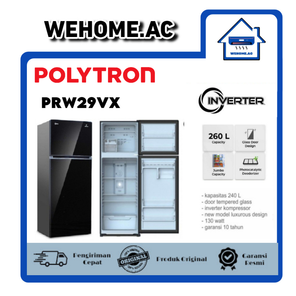 Kulkas Polytron 2 Pintu PRW29VX Inverter Kulkas 2 Pintu Polytron Kulkas Dua Pintu
