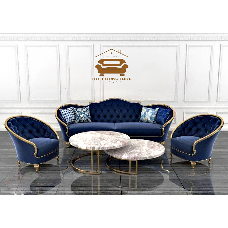 Kursi sofa ruang tamu klasik modern gaya eropa