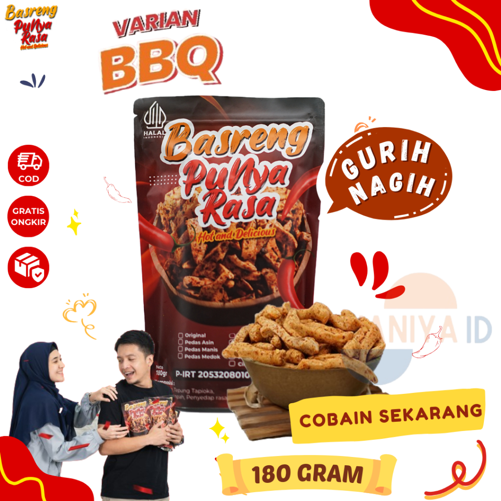 

Basreng Stick Rasa BBQ Bumbu Melimpah Daun Jeruk Murah Isi 180gram