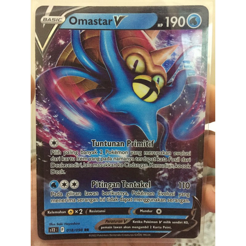 KARTU POKEMON OMASTAR V RR INDONESIA HOLO