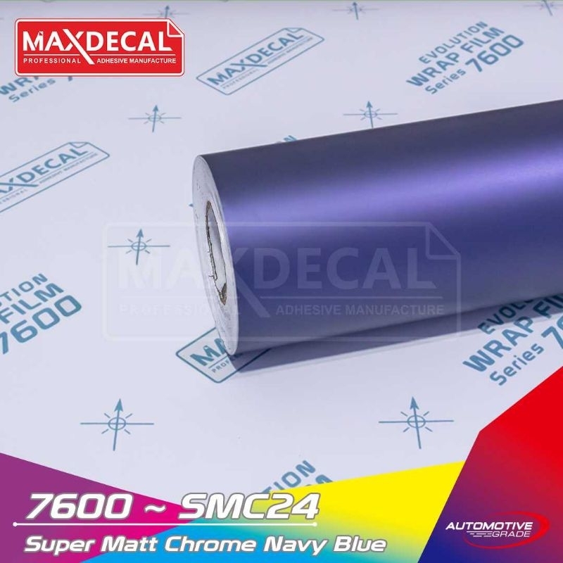 [ MAX DECAL SATIN SMC 024 ] SKOTLET MOTOR BIRU NAVY METALIC DOV 50CM X 1M