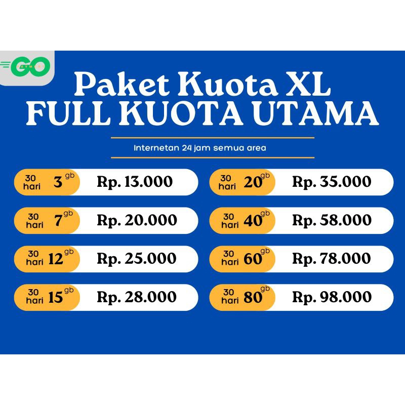 KUOTA XL TERMURAH TERLARIS FULL TANPA PEMBAGIAN