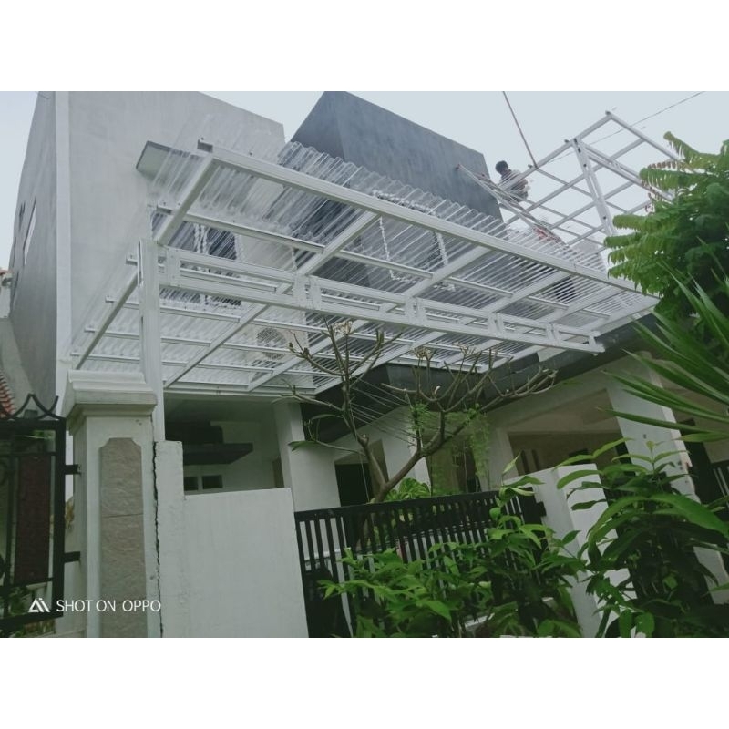 kanopi baja ringan atap bening,transparan