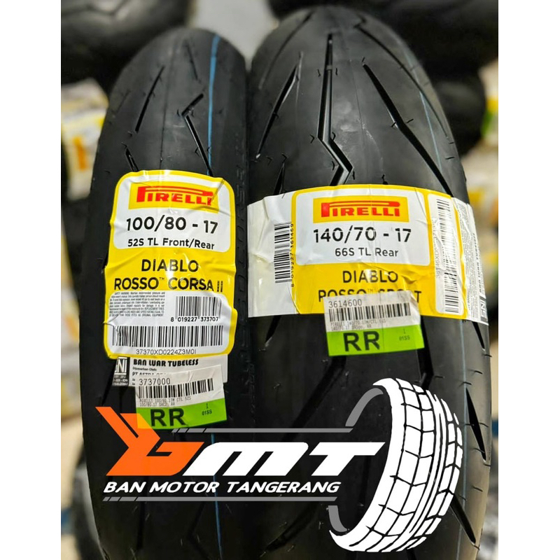 Paket Pirelli Diablo Rosso Corsa II 2 uk 100/80-17 & 140/70-17 Diablo Rosso Sport