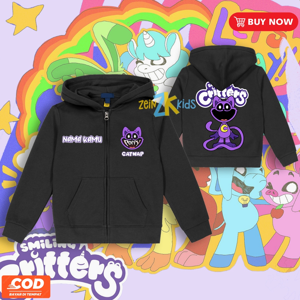 Jaket Sweater Anak CATNAP Poppy Playtime / Hoodie CATNAP Poppy Playtime